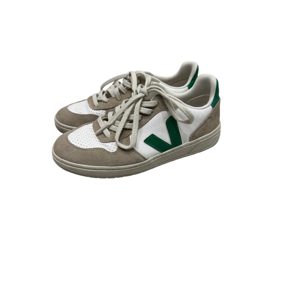 VEJA V-10 Chrome free Sneakers White Emeraude Sahara - Picture 2 of 6